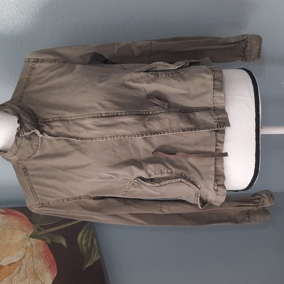 Free People Military Moto Green Lightweight Jacket - Picture 6 of 7